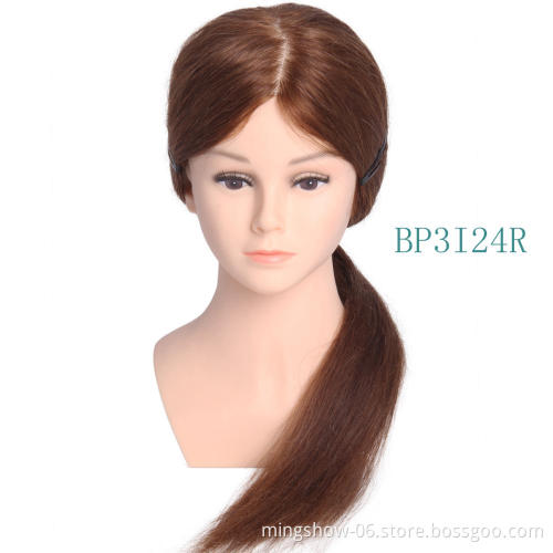 Training Mannequin Heads 100% Human Hair for Braiding Manikin Head For Hairdresser Pro Cosmetology Dummy Head hair extension